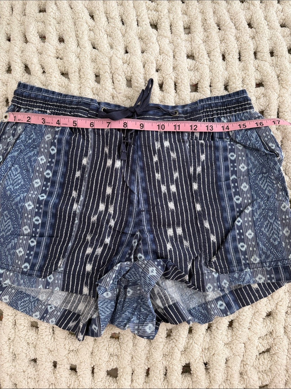 GAP Blue Patterned  Drawstring Shorts - Picture 7 of 9